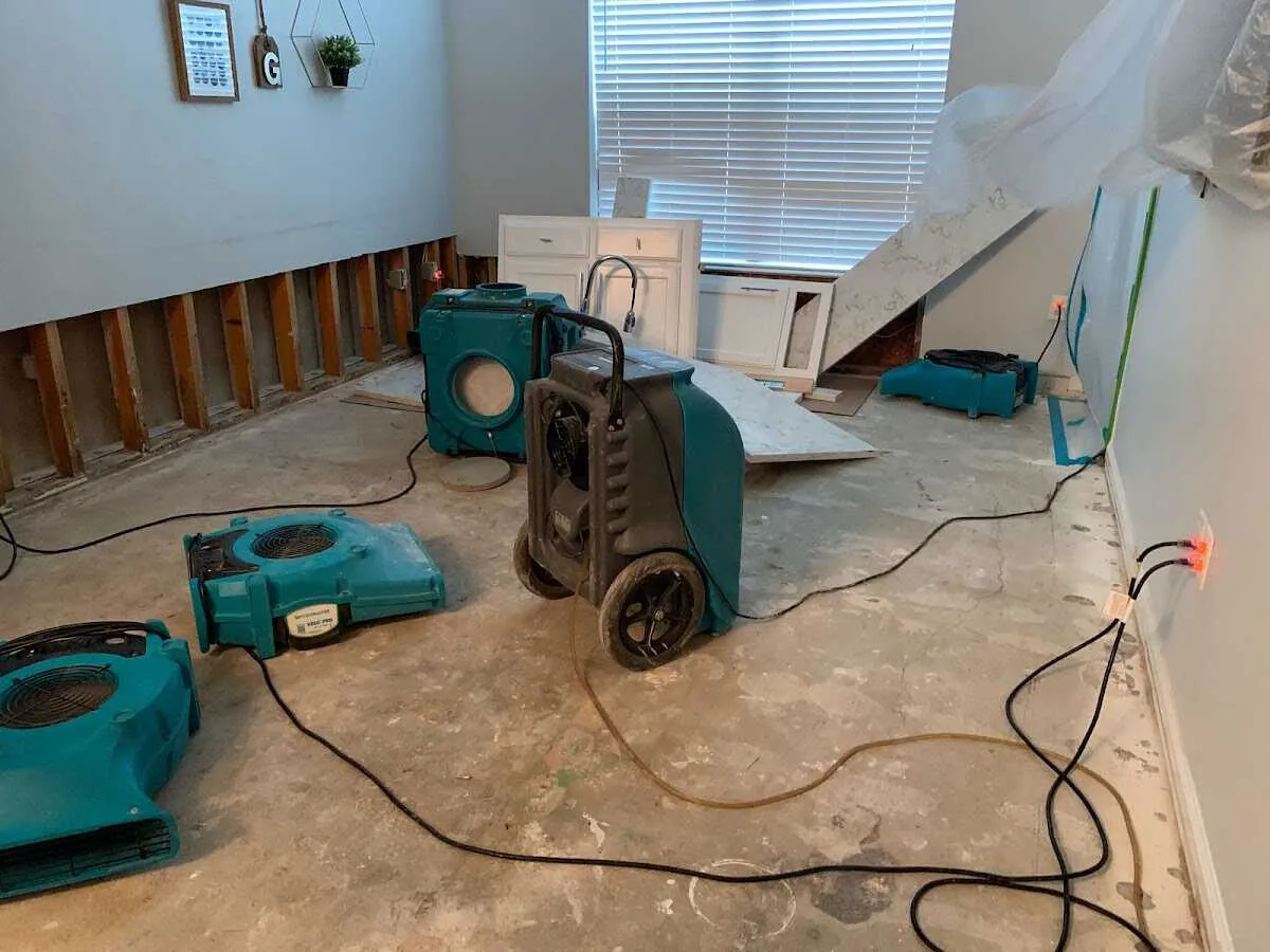 Dehumidifier in flood-cut room for Water Extraction & Removal in Elkridge